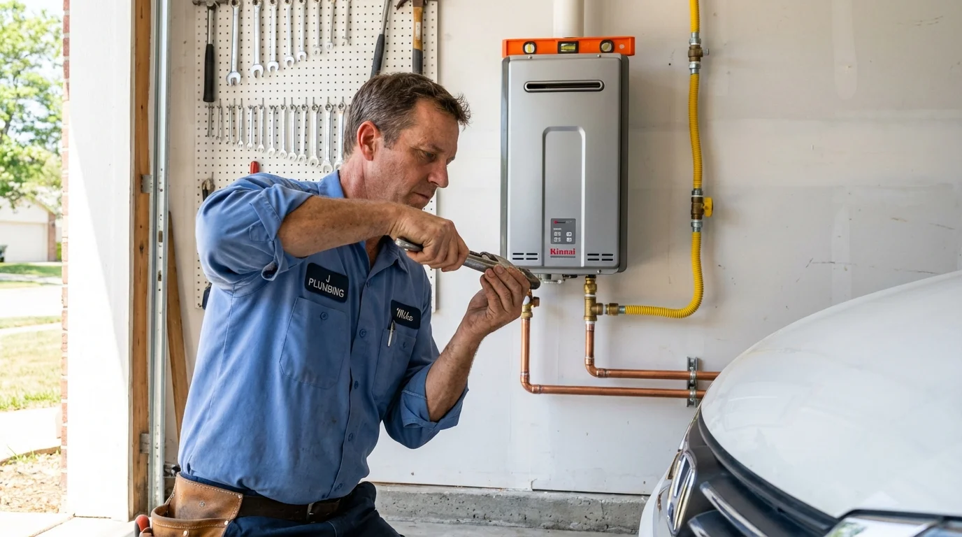 Tankless water heater installation by a Johns Plumbing LLC plumber in Onarga